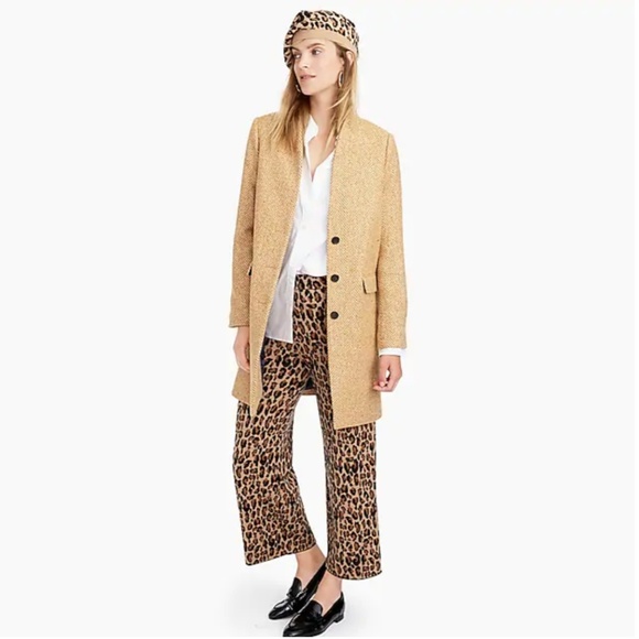 j crew herringbone topcoat